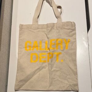 Gallery Dept Beige Tote with Yellow Print